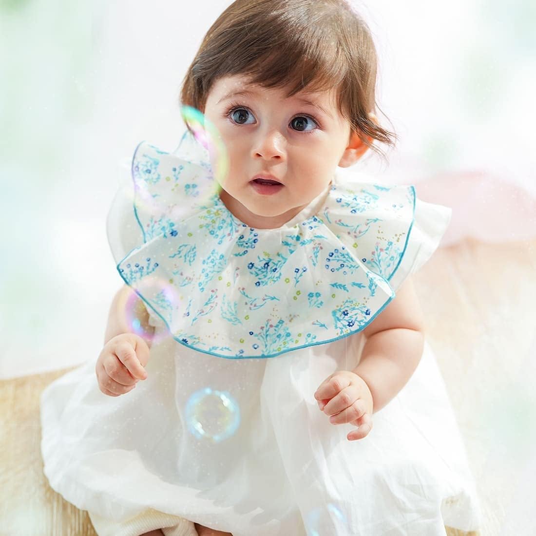 Haruulala Organic Girls Baby Shower Gift Bib Bib Baby Organic Cotton (Hikarie), Hikari