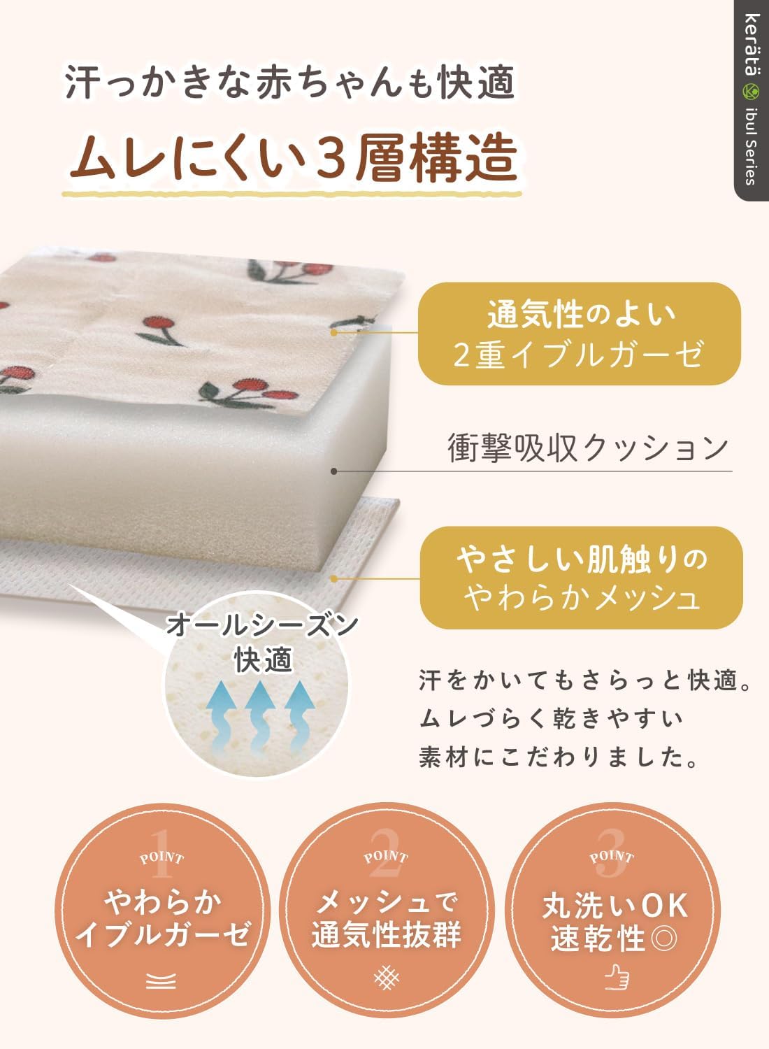 Keratta Baby Helmet, Double Gauze and Mesh for Comfort, Fall Prevention, Baby Head Guard (Lemon)