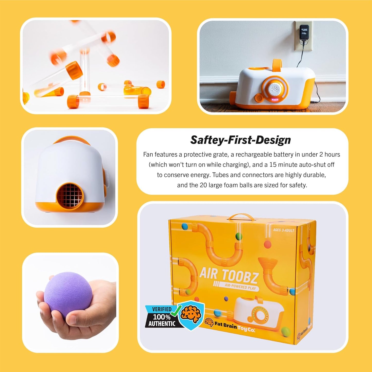 Fat Brain Toys The Original Air Toobz, Air-Powered STEM Building Toys for Kids & Teens, Kids Building Toys, STEM Toys for 3+ Year Old