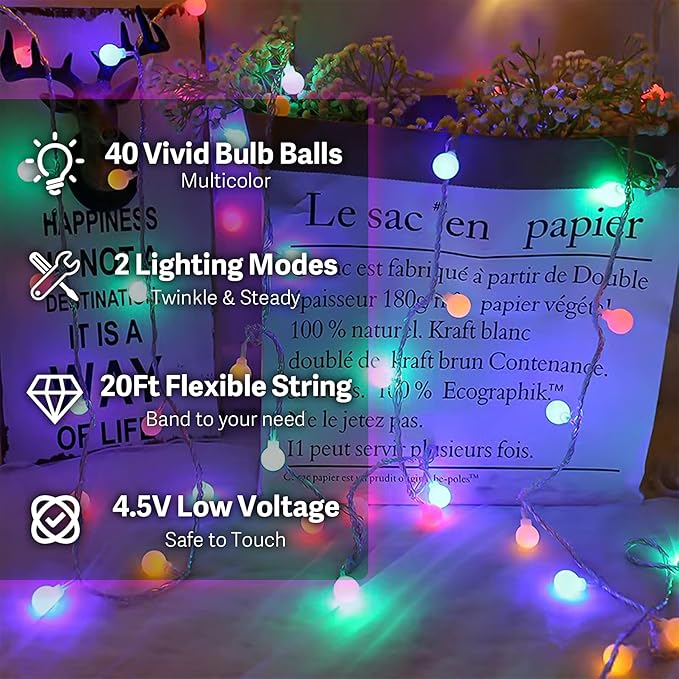 LED Outdoor Ball String Lights